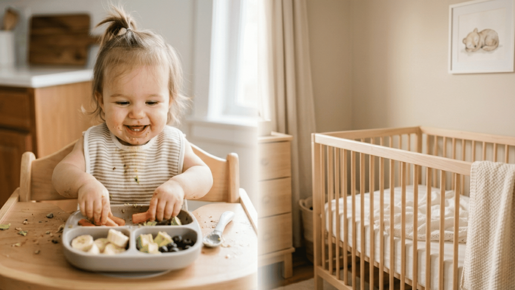 Toddler self feeding and sleeping routine showing daily habits at 13 months