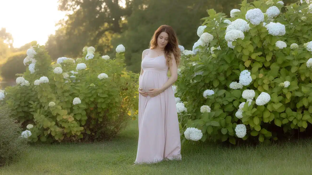 floral garden maternity photos
