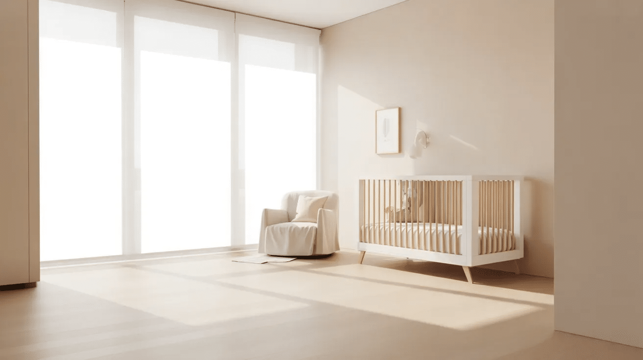 small nursery with clean and open layout