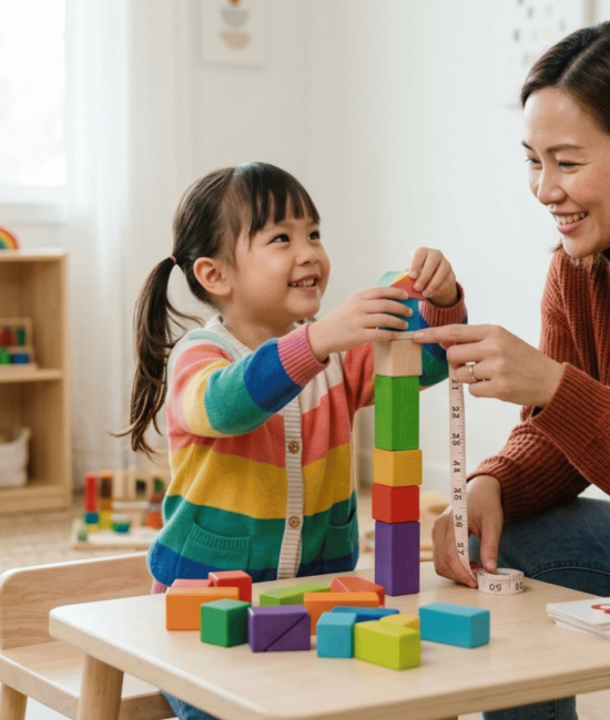 Child learning with support while using strengths to improve weaker skills naturally