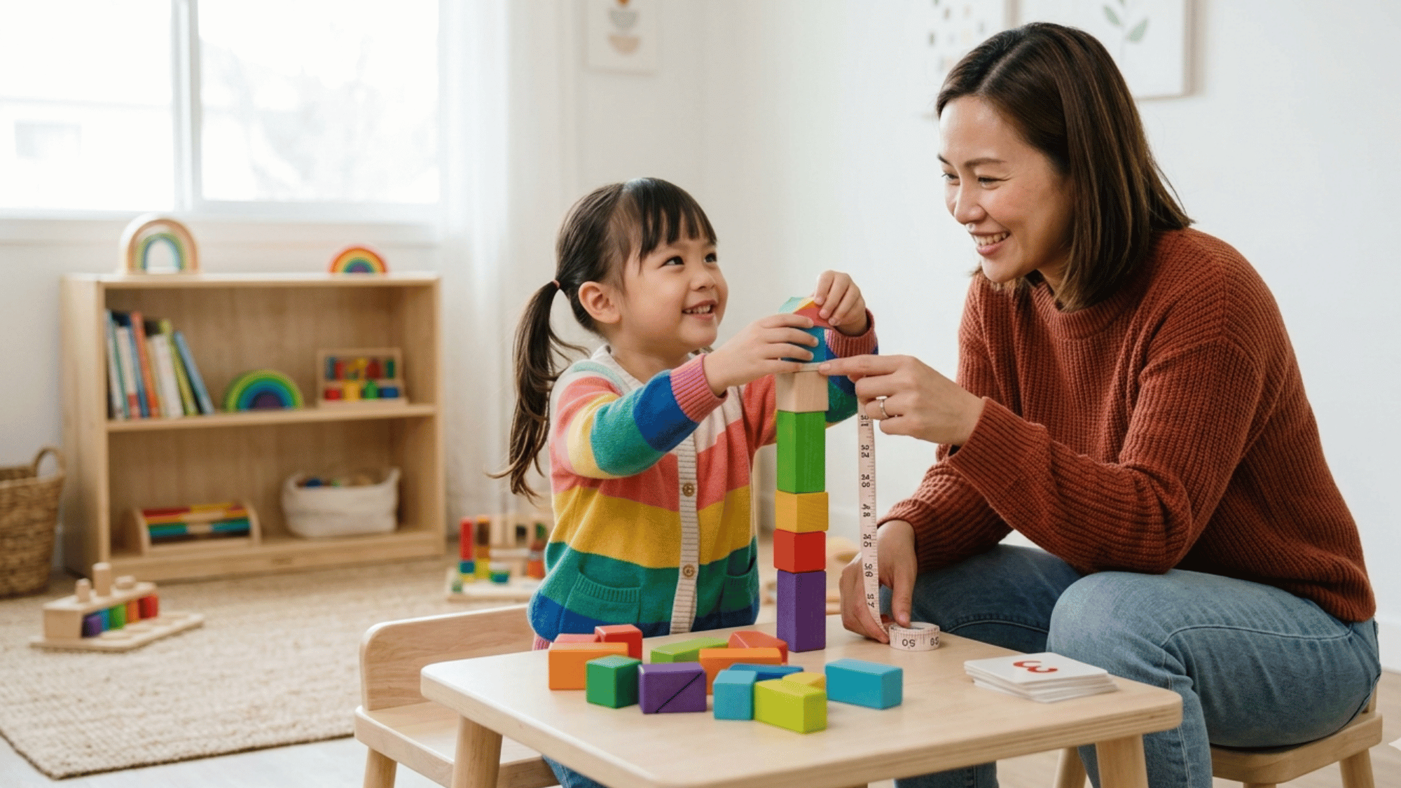 Child learning with support while using strengths to improve weaker skills naturally