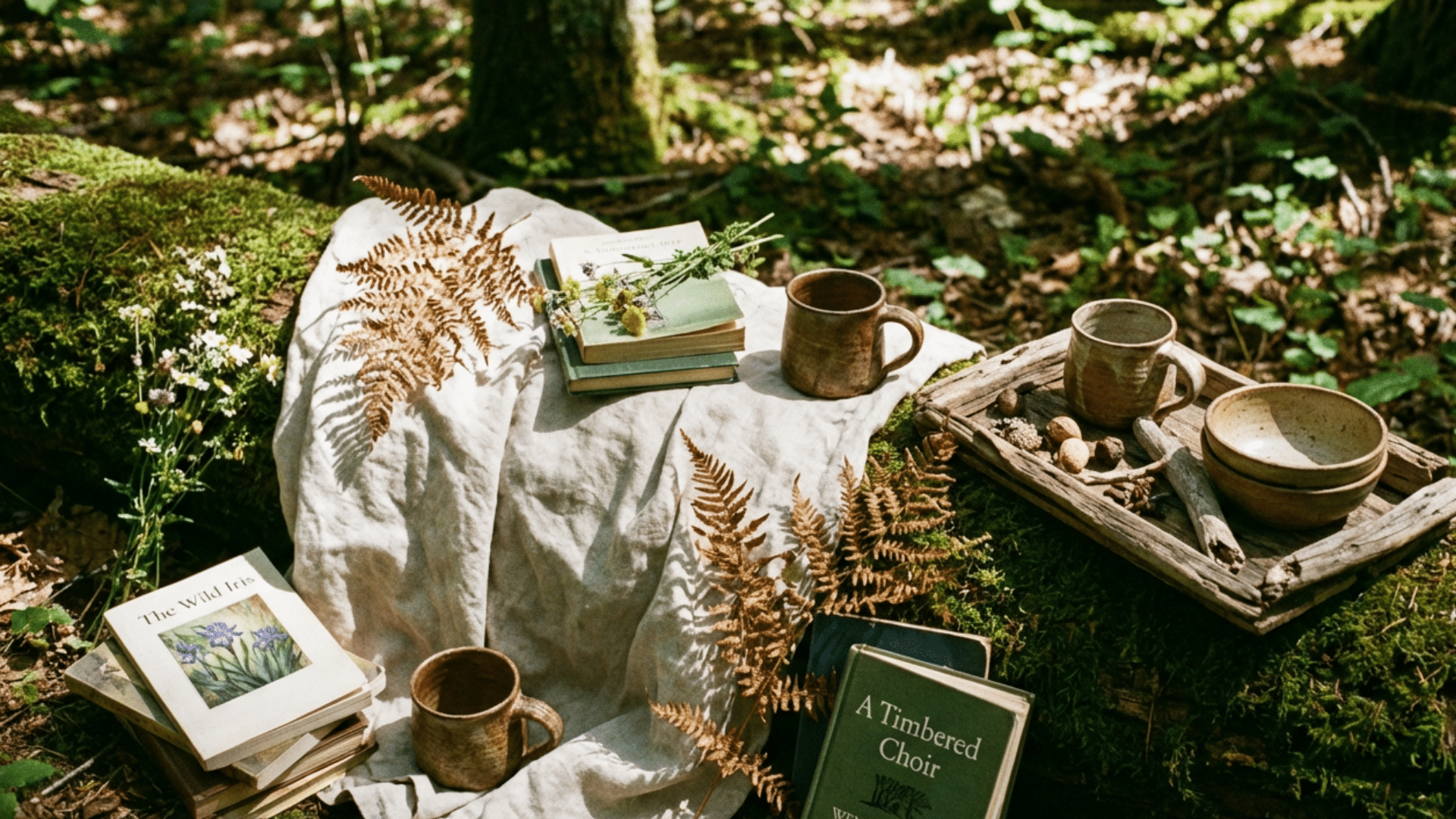 Common cottagecore decor elements including natural materials and vintage items