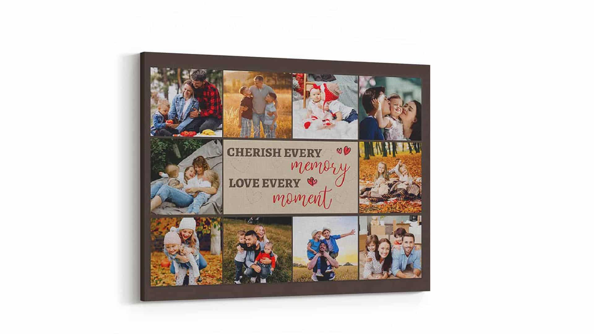 Custom Canvas Family Portrait from 365Canvas, featuring cherished family moments, perfect for decorating Grandma's home.