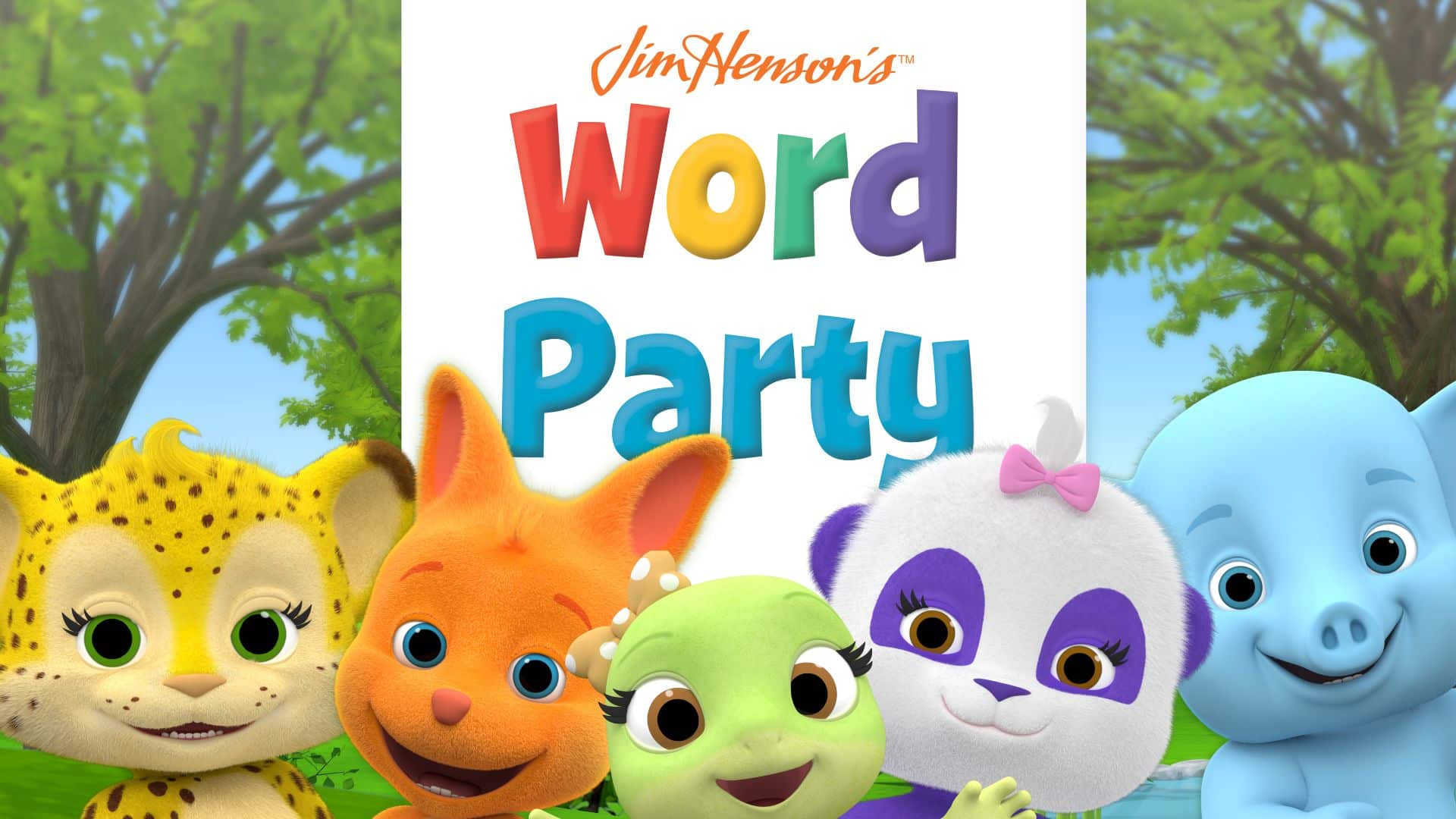 Jim Henson’s Word Party characters with cute animals learning vocabulary and language, one of the best educational shows for kids focused on early learning