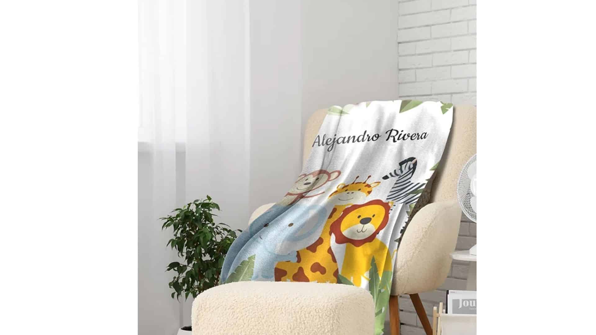 Personalized photo blanket featuring family photos, perfect for a heartfelt Mother’s Day gift from Walmart.