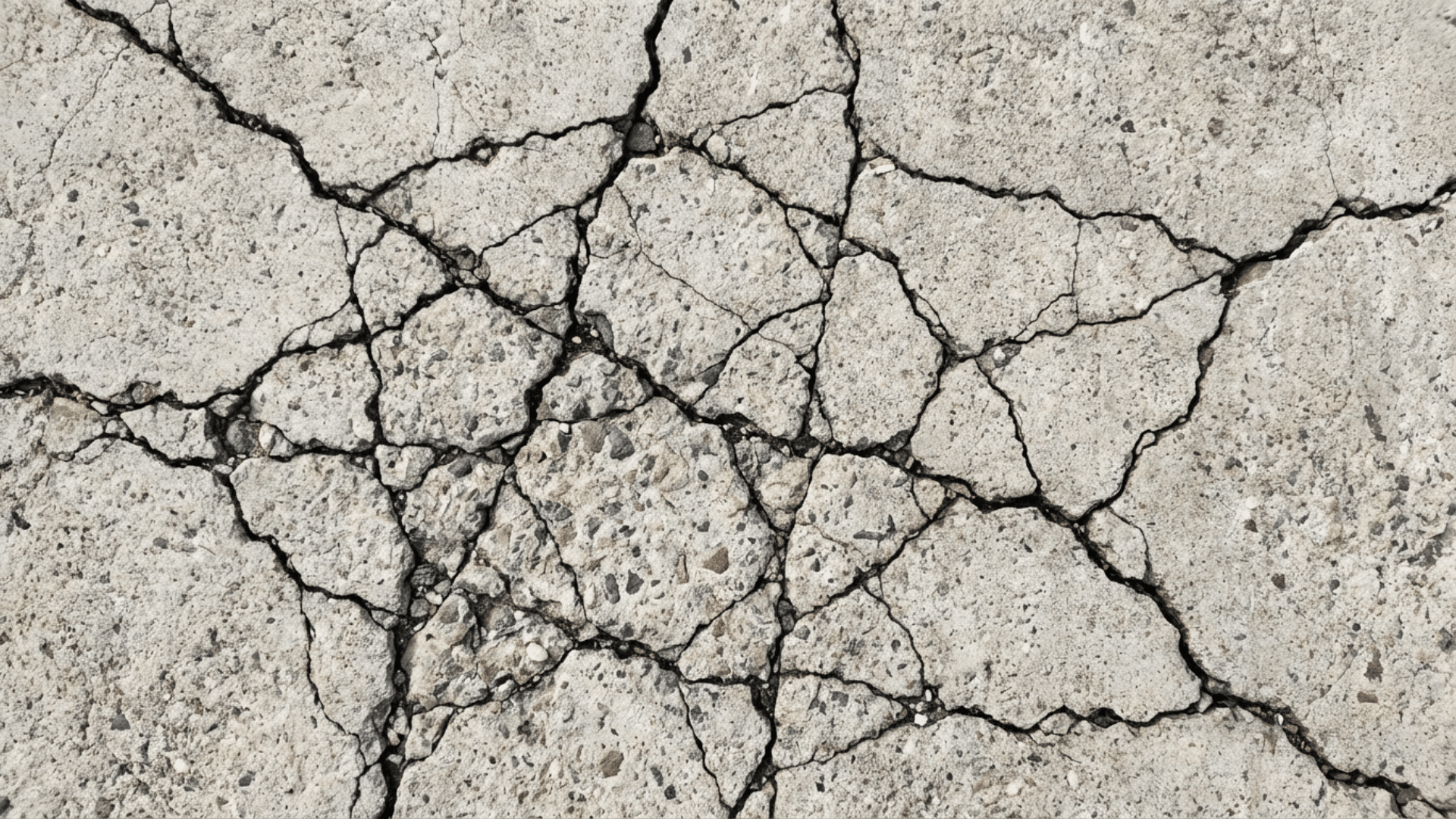 Uneven basement floor with raised crack caused by soil expansion underneath the slab