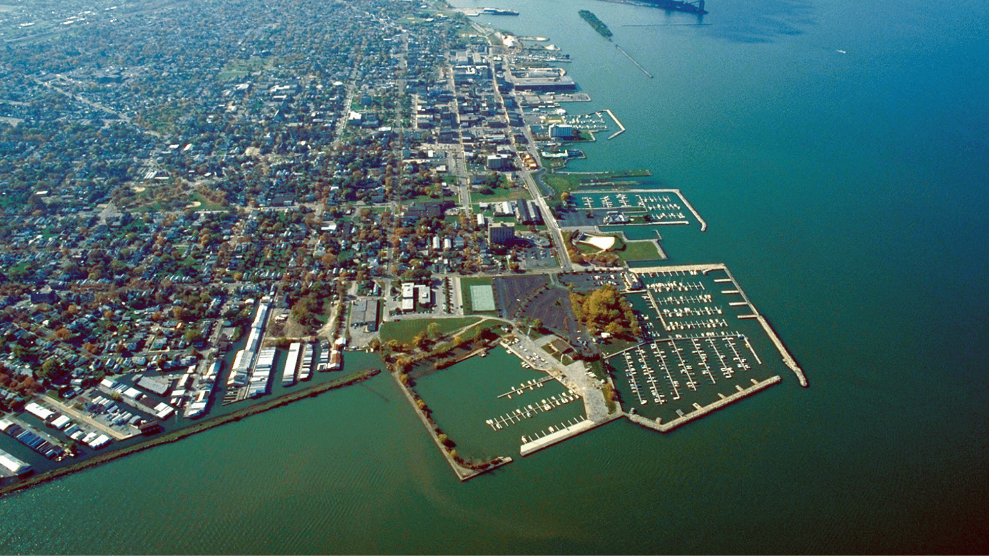 Aerial view of City of Sandusky Downtown, Ohio