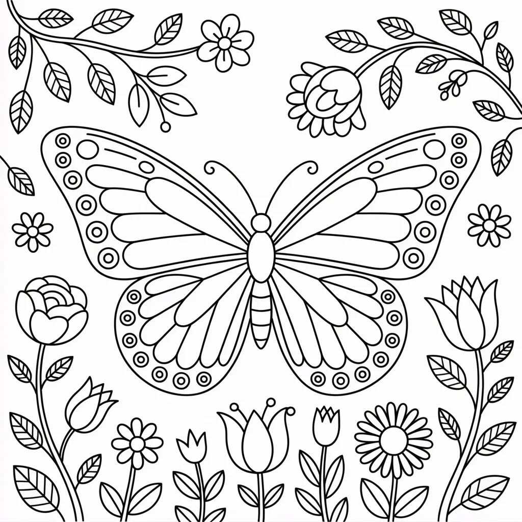 Butterfly-and-Flowers-Design