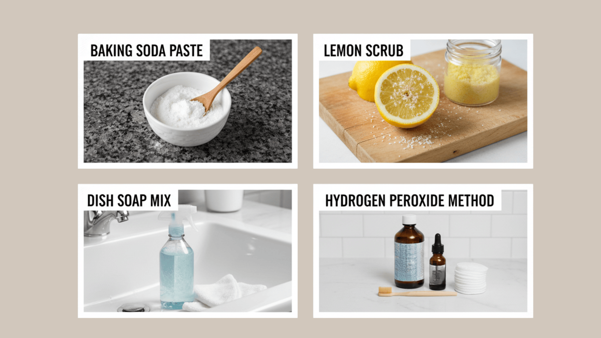 Diagram showing different homemade oven cleaner recipes using simple kitchen ingredients