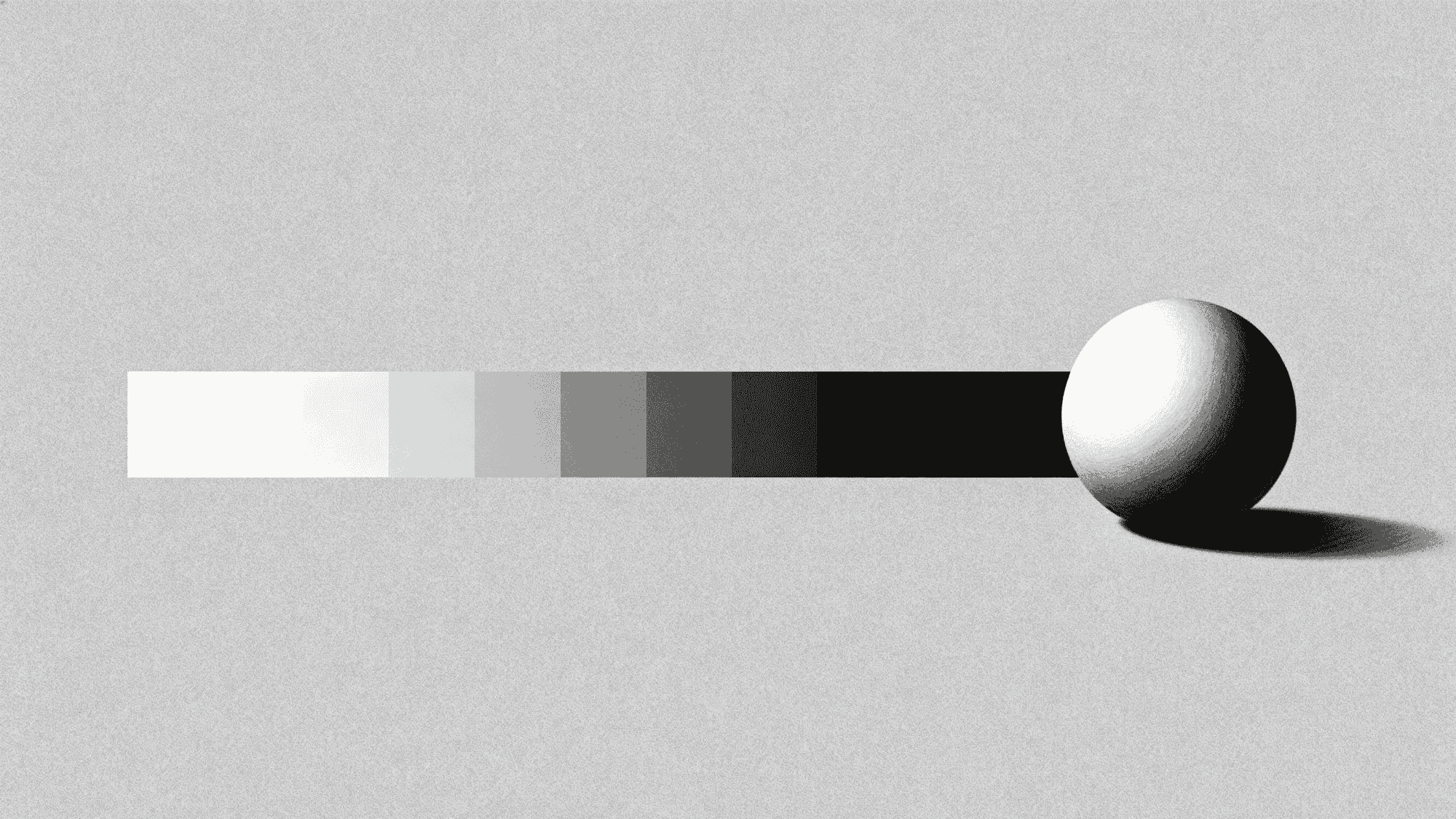 Shading scale from light to dark with a shaded sphere example
