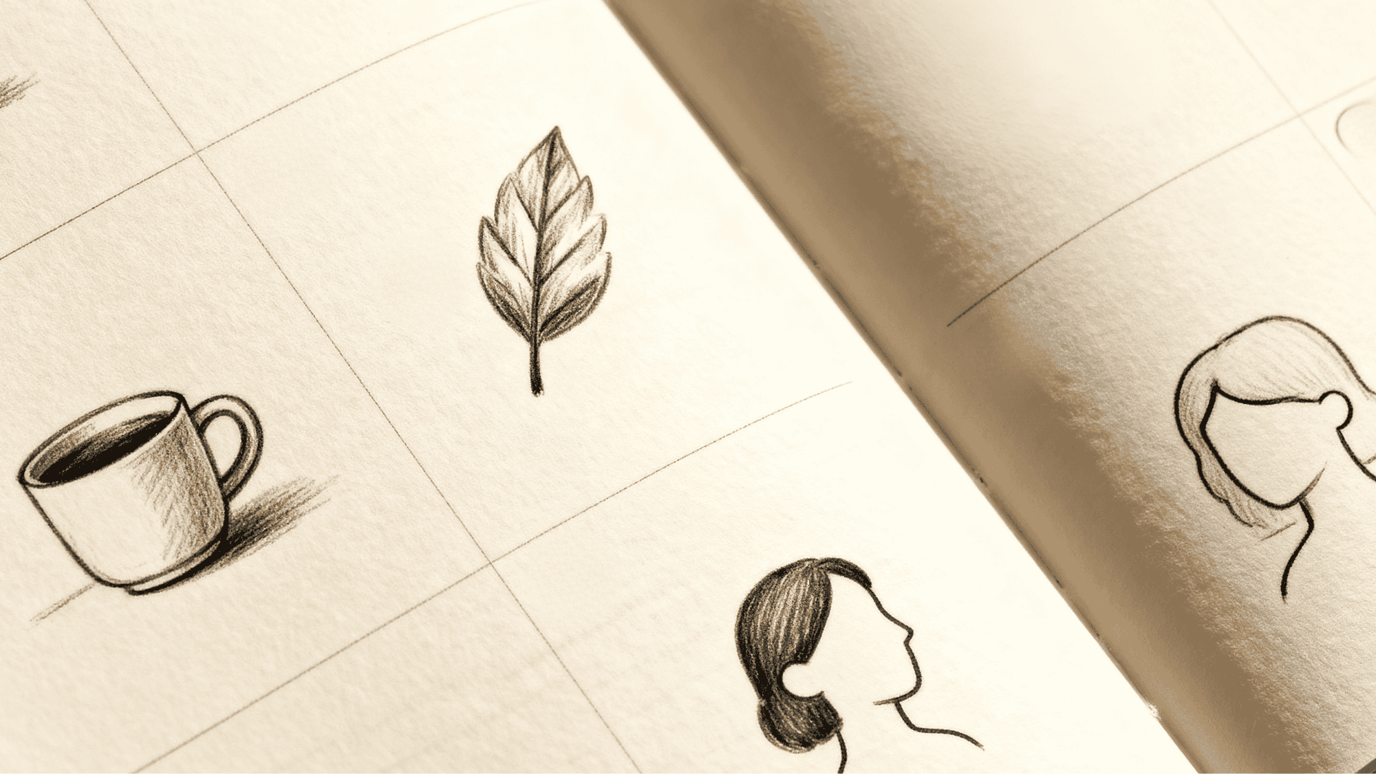 Sketchbook with daily drawings showing consistent practice habit