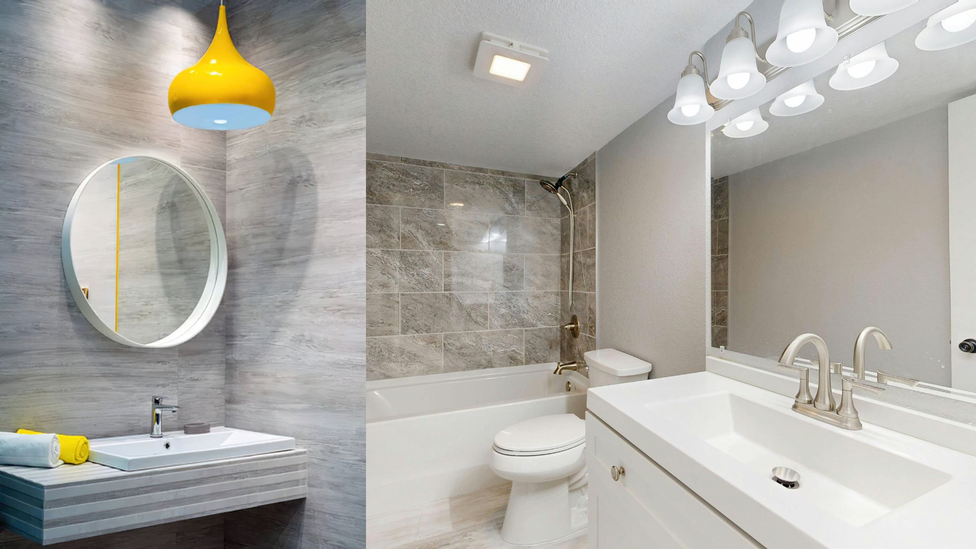 upgraded bathroom lighting fixture above vanity providing better illumination and enhancing the modern overall look