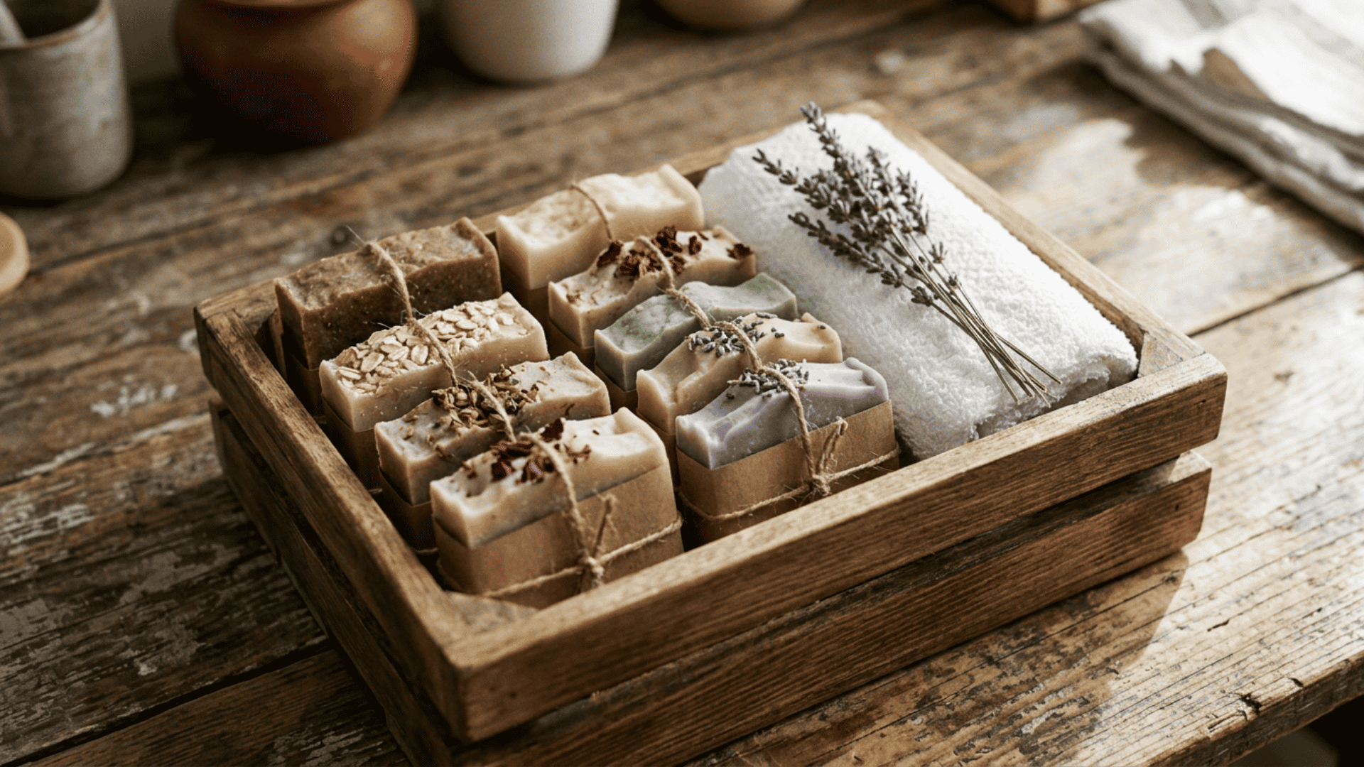 Colourful handmade soap bars
