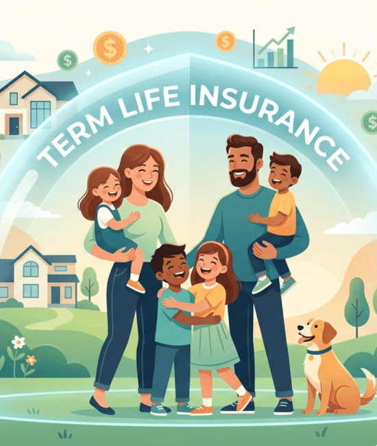 Family protected by term life insurance showing financial security and long term coverage concept illustration