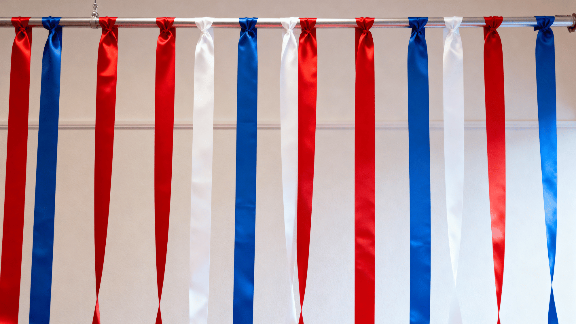Ribbon backdrop in red white blue colors