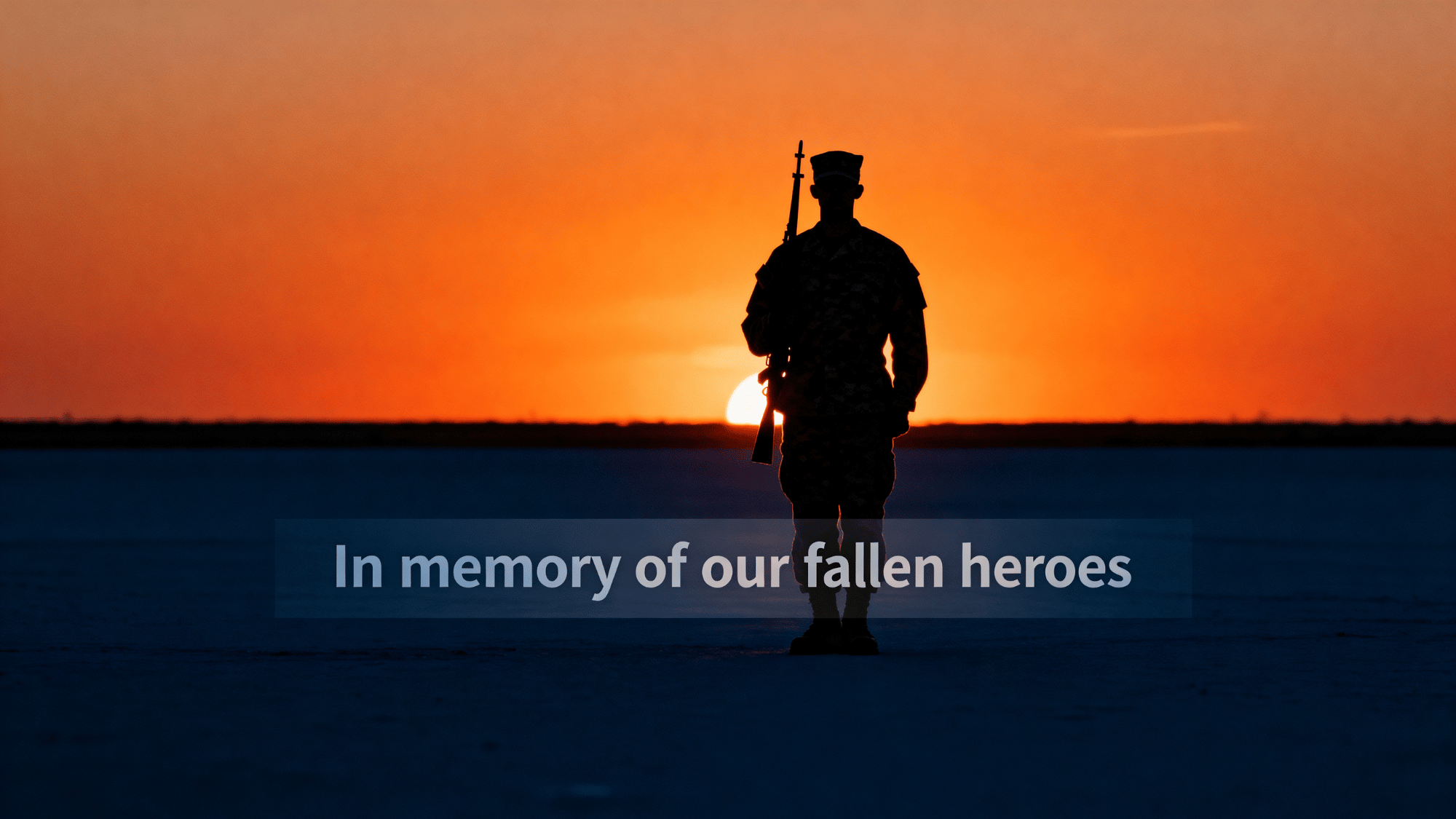 Soldier silhouette at sunset symbolizing courage and patriotic inspiration