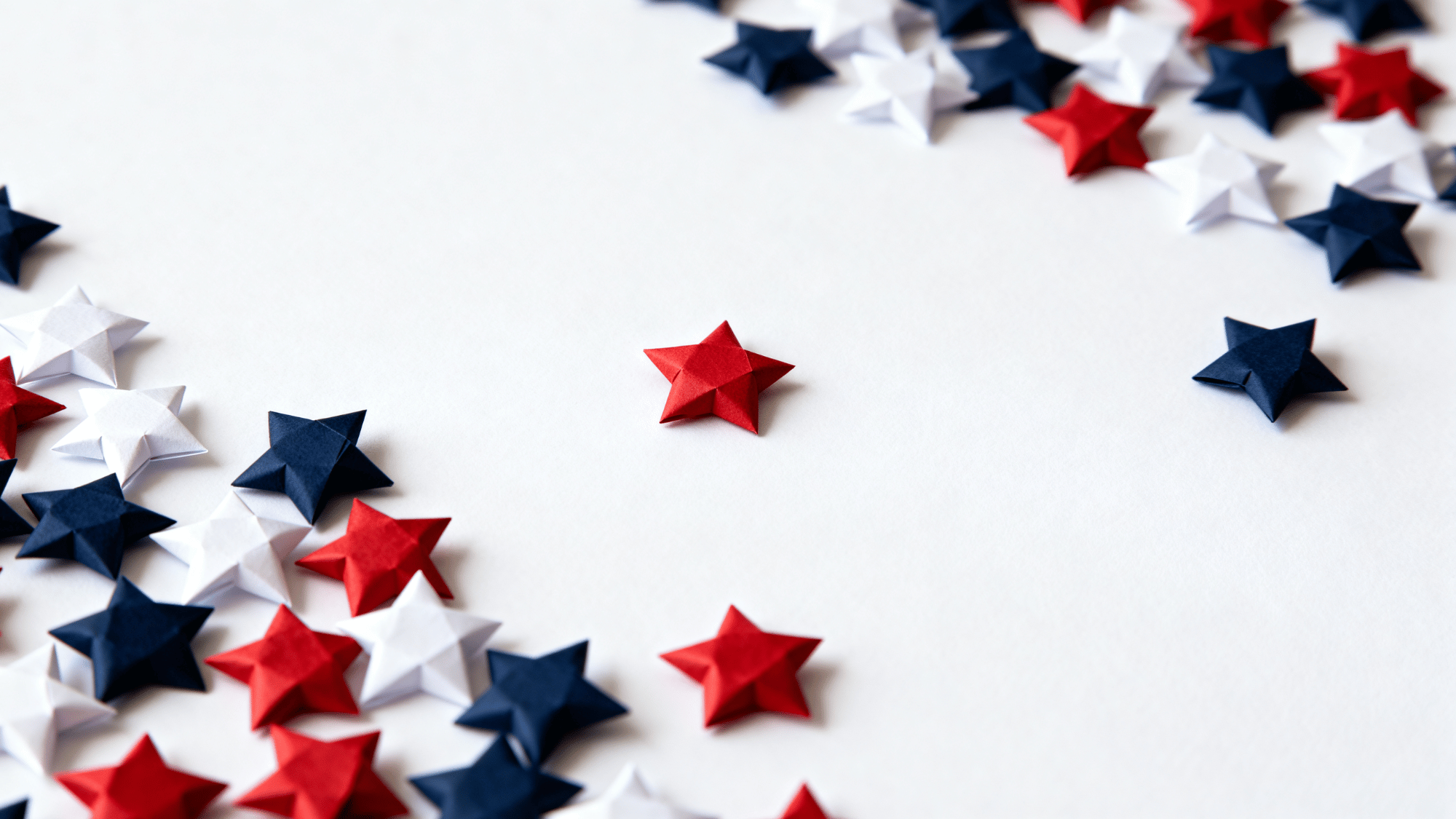 Star confetti scattered on clean table